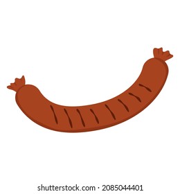 Grilled sausage icon. Delicious sausage. Vector illustration isolated on white background