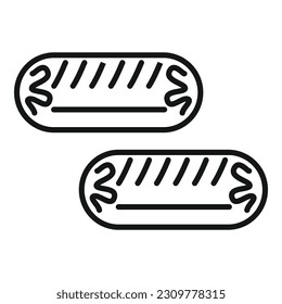 Grilled sausage icon outline vector. Bbq meat. Dinner beef