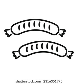 Grilled sausage icon outline vector. Bbq meat. Cook roast