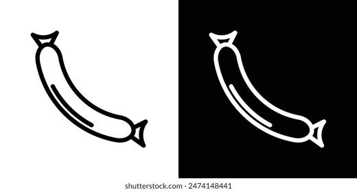 Grilled sausage icon set. BBQ sausage vector symbol. Beef icon.