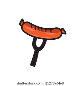 grilled sausage icon template vector illustration