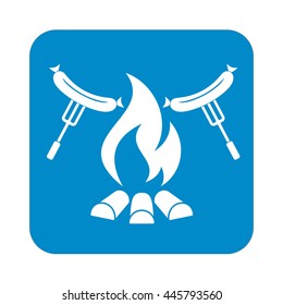 Grilled sausage icon. Vector illustration

