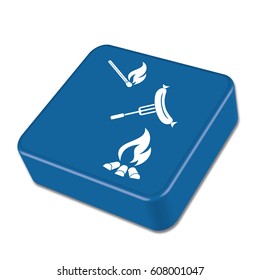 Grilled sausage icon. Vector illustration

