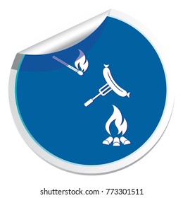 Grilled sausage icon. Vector illustration

