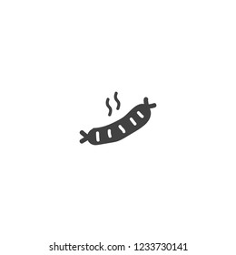 Grilled sausage icon vector logo