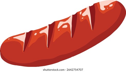 Grilled sausage illustration design vector