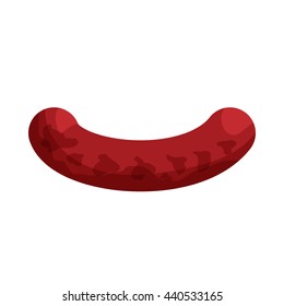 Grilled Sausage isolated on white background cartoon icon vector illustration