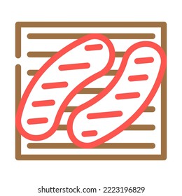 grilled sausage meat color icon vector. grilled sausage meat sign. isolated symbol illustration