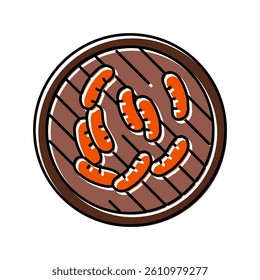 grilled sausage meat color icon vector. grilled sausage meat sign. isolated symbol illustration