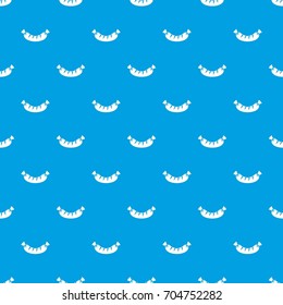 Grilled sausage pattern repeat seamless in blue color for any design. Vector geometric illustration