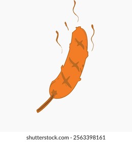 grilled sausage vector design on a white background