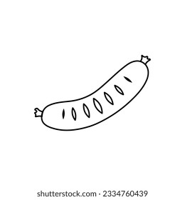 grilled sausage vector illustration on white background