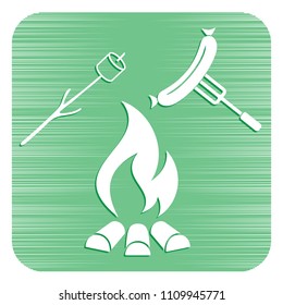 Grilled sausage and zephyr icon. Vector illustration

