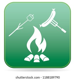 Grilled sausage and zephyr icon. Vector illustration

