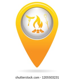 Grilled sausage and zephyr icon. Vector illustration

