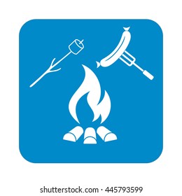 Grilled sausage and zephyr icon. Vector illustration