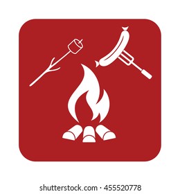 Grilled sausage and zephyr icon. Vector illustration

