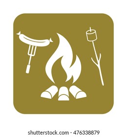 Grilled sausage and zephyr icon. Vector illustration

