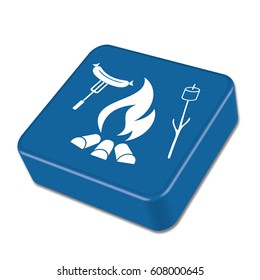 Grilled sausage and zephyr icon. Vector illustration

