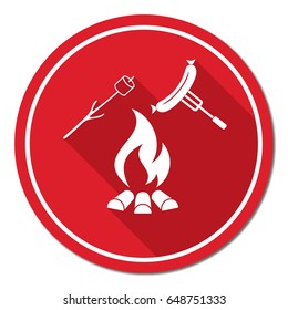 Grilled sausage and zephyr icon. Vector illustration

