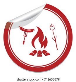 Grilled sausage and zephyr icon. Vector illustration