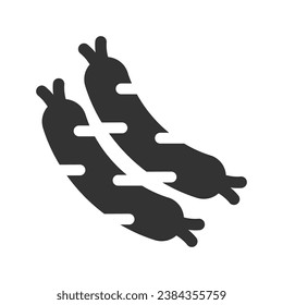 Symbol für gegrillte Würstchen, Vektorgrafik