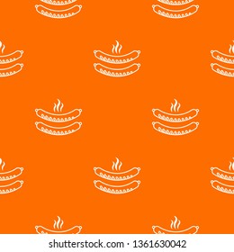 Grilled sausages pattern vector orange for any web design best