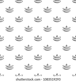 Grilled sausages pattern vector seamless repeating for any web design