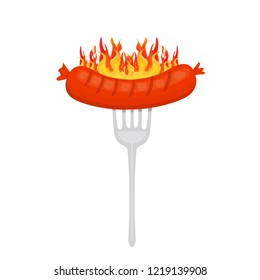 grilled sausages, vector illustration
