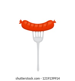 grilled sausages, vector illustration