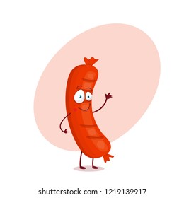 grilled sausages, vector illustration