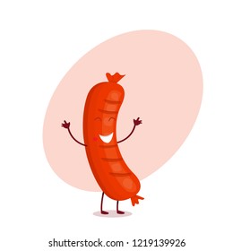 grilled sausages, vector illustration
