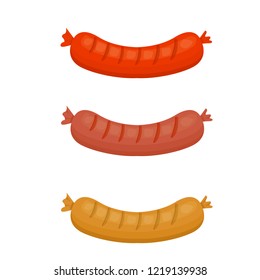 grilled sausages, vector illustration