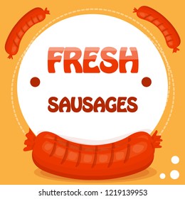 grilled sausages, vector illustration