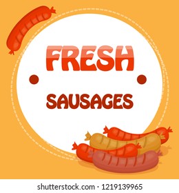 grilled sausages, vector illustration