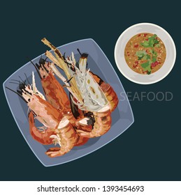  grilled shrimp eps 10 format