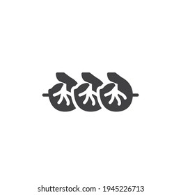 Icono vectorial de gambas asadas. signo plano relleno para concepto móvil y diseño web. Icono de glifo camaronero de barbacoa. Símbolo de comida marina, ilustración del logo. Gráficos vectoriales