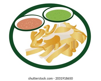 Calamar a la parrilla con salsa de inmersión