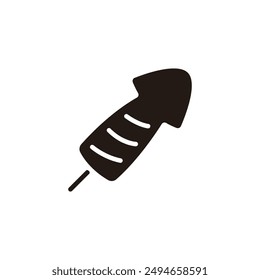 Grilled squid icon. Flat silhouette version.