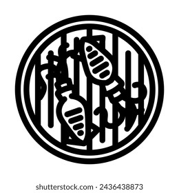 grilled squid sea cuisine line icon vector. grilled squid sea cuisine sign. isolated contour symbol black illustration