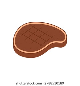 grilled steak flat design vector illustration. raw meat pictogram, and grilled steak icon for food, kitchen, and restaurant design elements