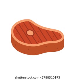 grilled steak flat design vector illustration. raw meat pictogram, and grilled steak icon for food, kitchen, and restaurant design elements