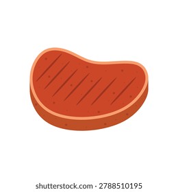 grilled steak flat design vector illustration. raw meat pictogram, and grilled steak icon for food, kitchen, and restaurant design elements