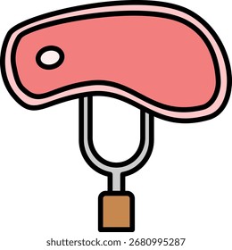 Icono de carne a la parrilla: Carne a la parrilla en tenedor
