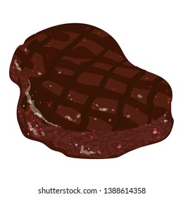Grilled steak icon. Cartoon of grilled steak vector icon for web design isolated on white background