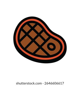 Grilled steak icon delicious meal. Icon Symbol Illustration