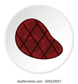 Grilled steak icon. Flat illustration of grilled steak vector icon for web