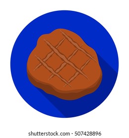 Grilled steak icon in flat style isolated on white background. Meats symbol stock vector illustration