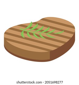 Grilled steak icon isometric vector. Bbq grill meat. Barbecue beef steak