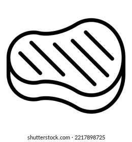 Grilled steak icon outline vector. Fresh sausage. Meat pork